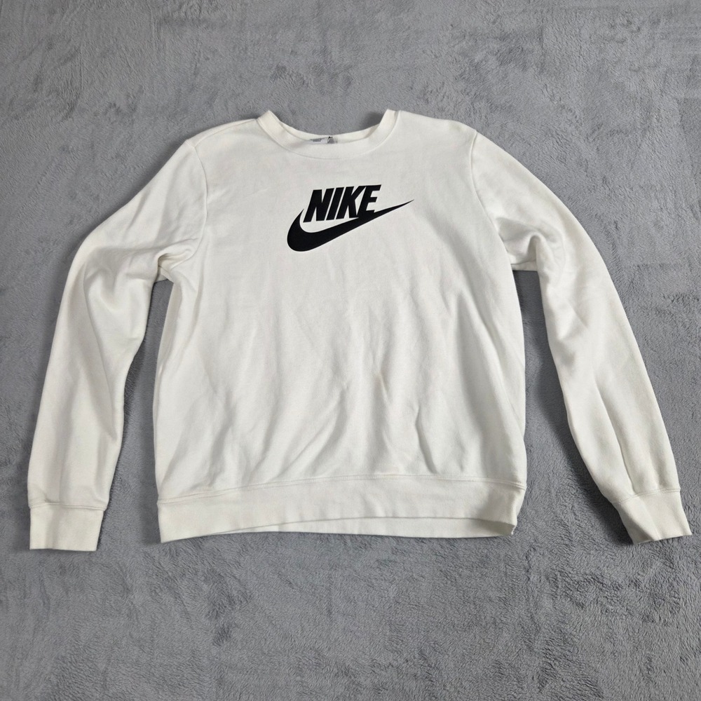 Nike Sweatshirt Womens Medium White Excellent Sportswear Futura Logo Pullover